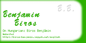 benjamin biros business card